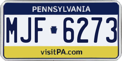 PA license plate MJF6273