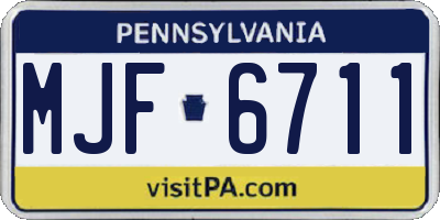 PA license plate MJF6711