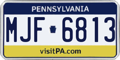 PA license plate MJF6813