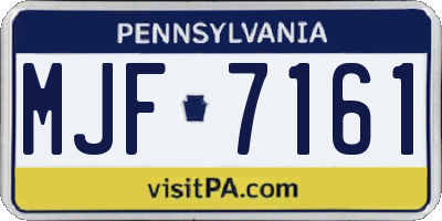 PA license plate MJF7161