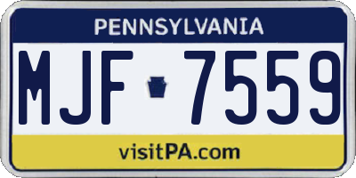 PA license plate MJF7559