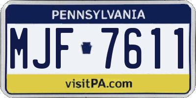 PA license plate MJF7611