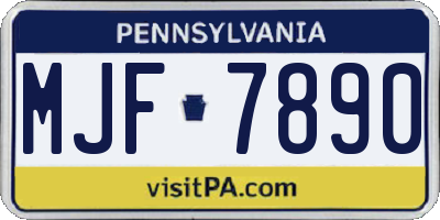 PA license plate MJF7890