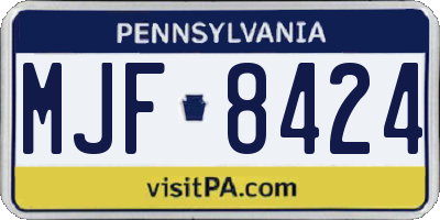 PA license plate MJF8424