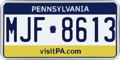 PA license plate MJF8613
