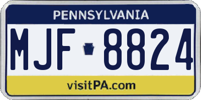 PA license plate MJF8824