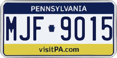 PA license plate MJF9015