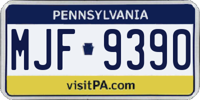 PA license plate MJF9390
