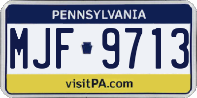 PA license plate MJF9713