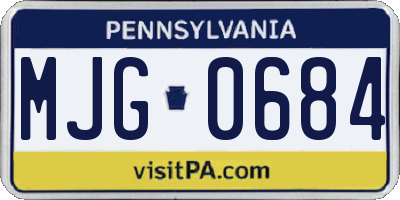 PA license plate MJG0684