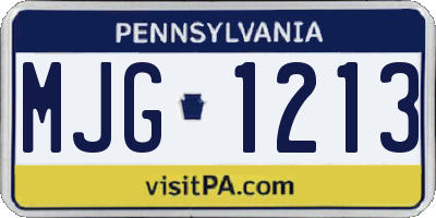 PA license plate MJG1213