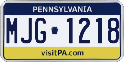 PA license plate MJG1218