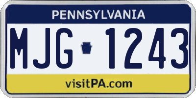 PA license plate MJG1243