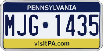 PA license plate MJG1435