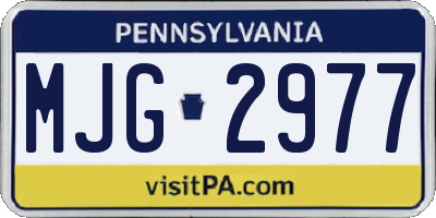 PA license plate MJG2977