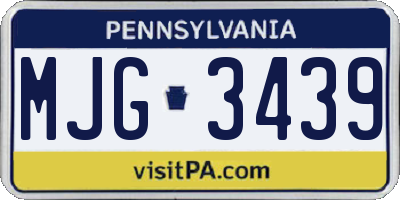PA license plate MJG3439