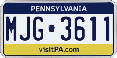 PA license plate MJG3611