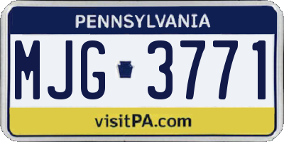 PA license plate MJG3771