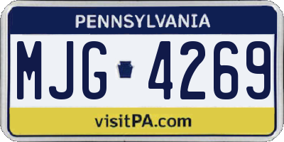 PA license plate MJG4269