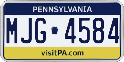 PA license plate MJG4584