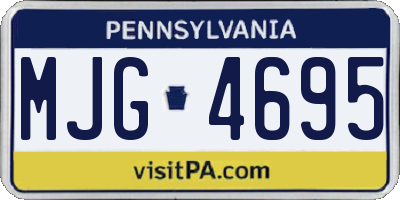 PA license plate MJG4695