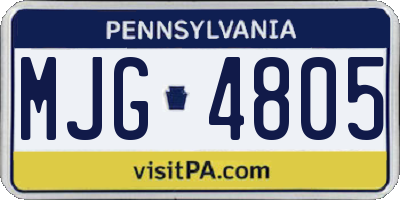 PA license plate MJG4805