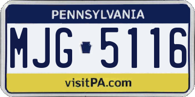 PA license plate MJG5116
