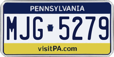 PA license plate MJG5279