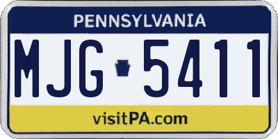 PA license plate MJG5411