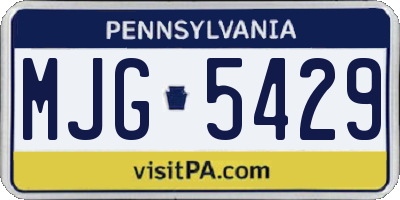 PA license plate MJG5429