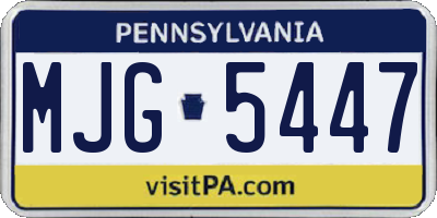 PA license plate MJG5447