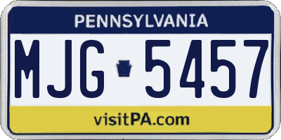 PA license plate MJG5457