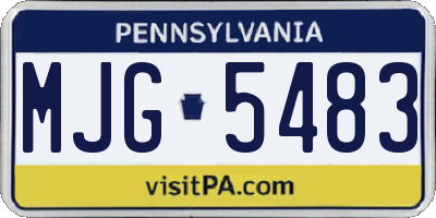 PA license plate MJG5483