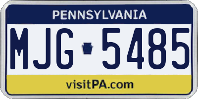 PA license plate MJG5485