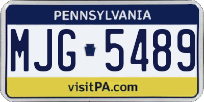PA license plate MJG5489