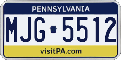 PA license plate MJG5512