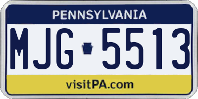 PA license plate MJG5513