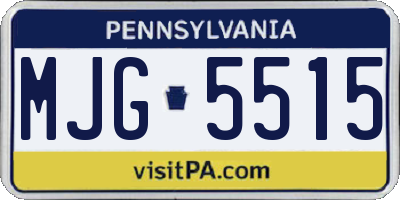 PA license plate MJG5515