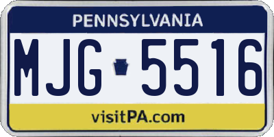 PA license plate MJG5516
