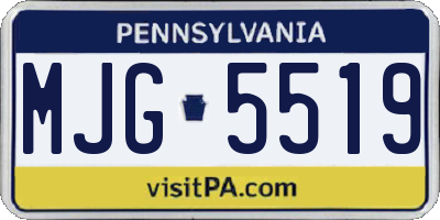 PA license plate MJG5519