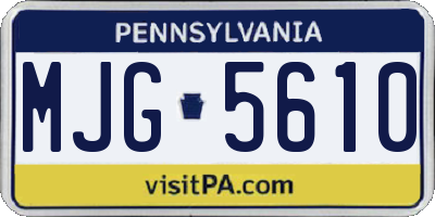 PA license plate MJG5610