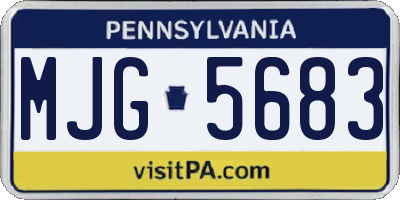 PA license plate MJG5683