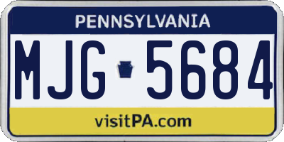 PA license plate MJG5684