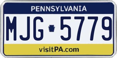 PA license plate MJG5779