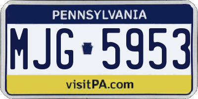 PA license plate MJG5953