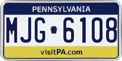 PA license plate MJG6108