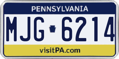 PA license plate MJG6214