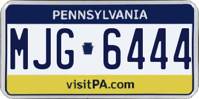PA license plate MJG6444