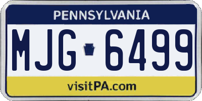 PA license plate MJG6499
