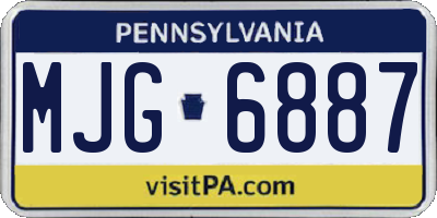 PA license plate MJG6887